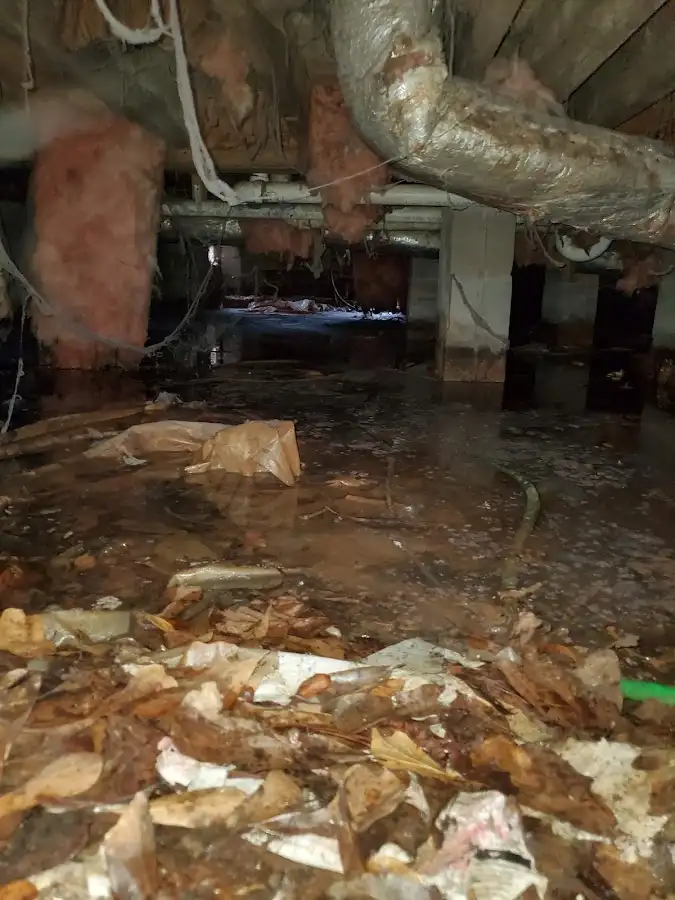 Crawl space flood assessment for Commercial Water Damage Restoration in Kaufman